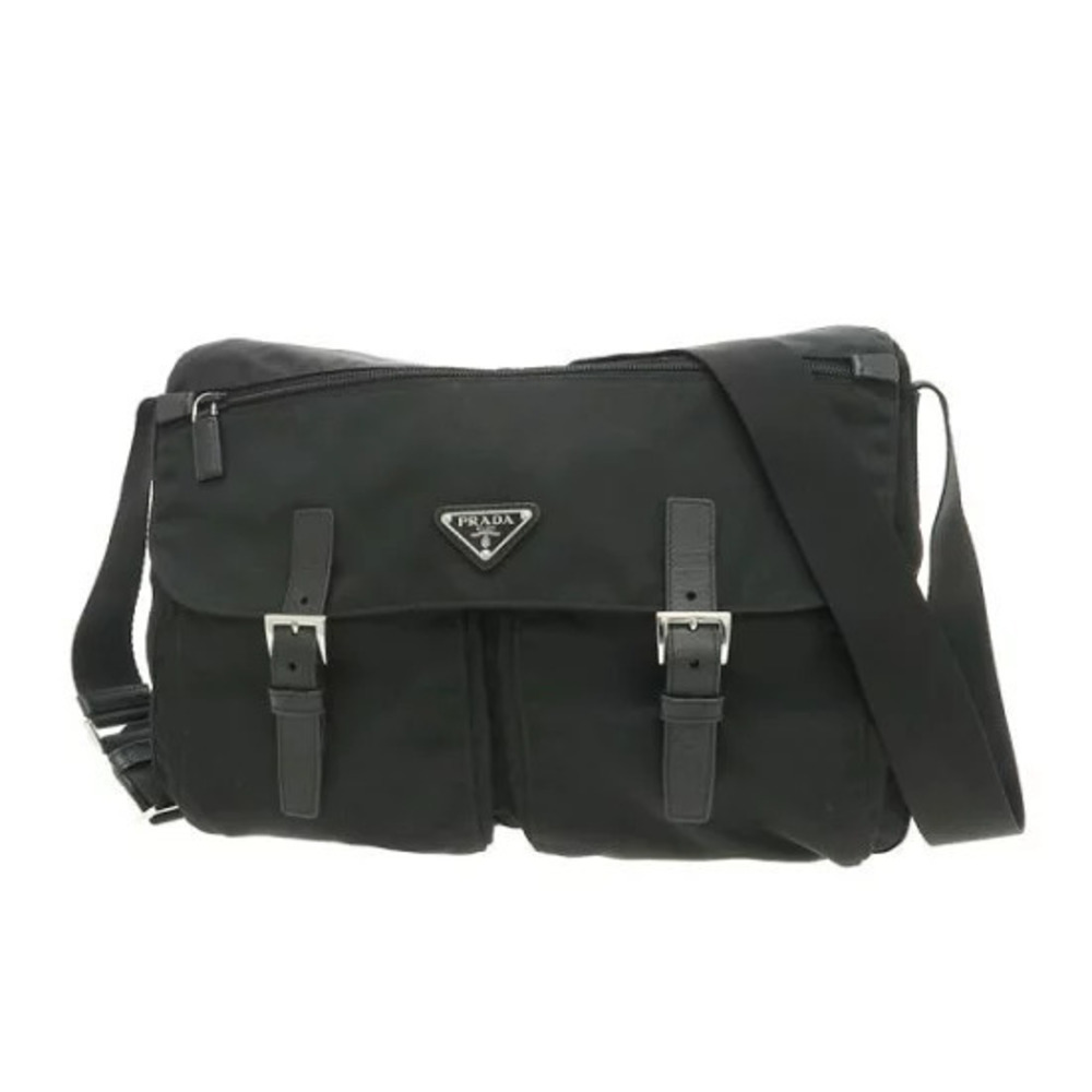 Prada Arque Vitello Daino Leather Hobo Shoulder Bag Black
